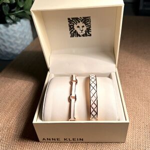 🎁 Anne Klein Two Bracelets from a set white & gold Women’s bracelet